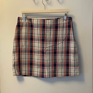 Skies Are Blue Plaid Mini Skirt in Red, Blue, and Cream